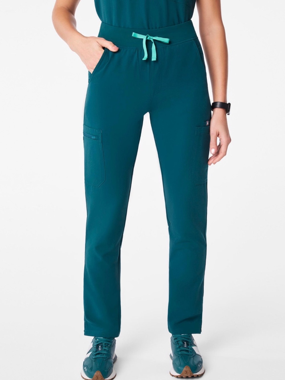 FIGS Caribbean Blue High-Waisted Skinny Yola Scrub Pants in Size SP